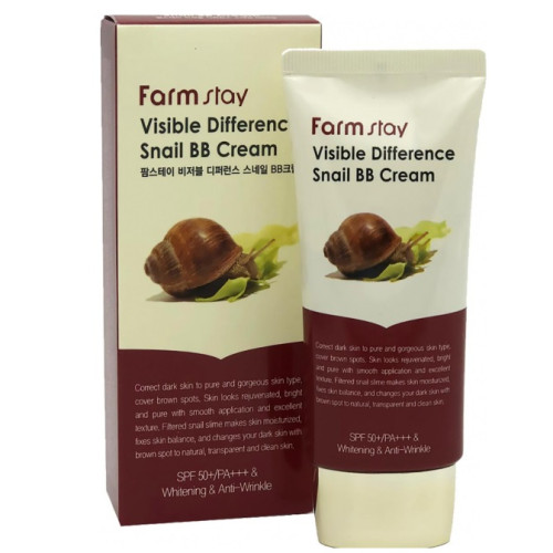 Равликовий ББ крем FarmStay Visible Difference Snail BB Cream SPF 50+ PA +++-фото