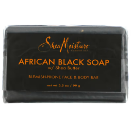 Африканське чорне мило для очищення обличчя і тіла з маслом ши African Black soap