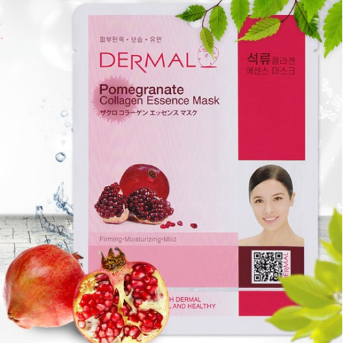 Тканинна маска з колагеном та екстрактом гранату Dermal Pomegranate Collagen Essence Mask-фото