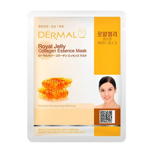 Тканинна маска з колагеном та бджолиним маточним молочком Dermal Royal Jelly Collagen Essence Mask-фото