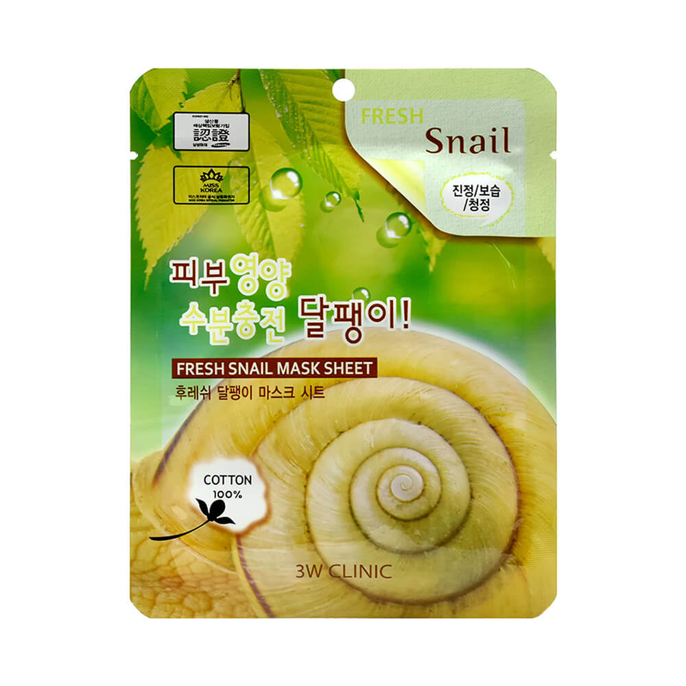 Купить Тканевая маска с муцином улитки 3W Clinic Fresh Snail mask sheet